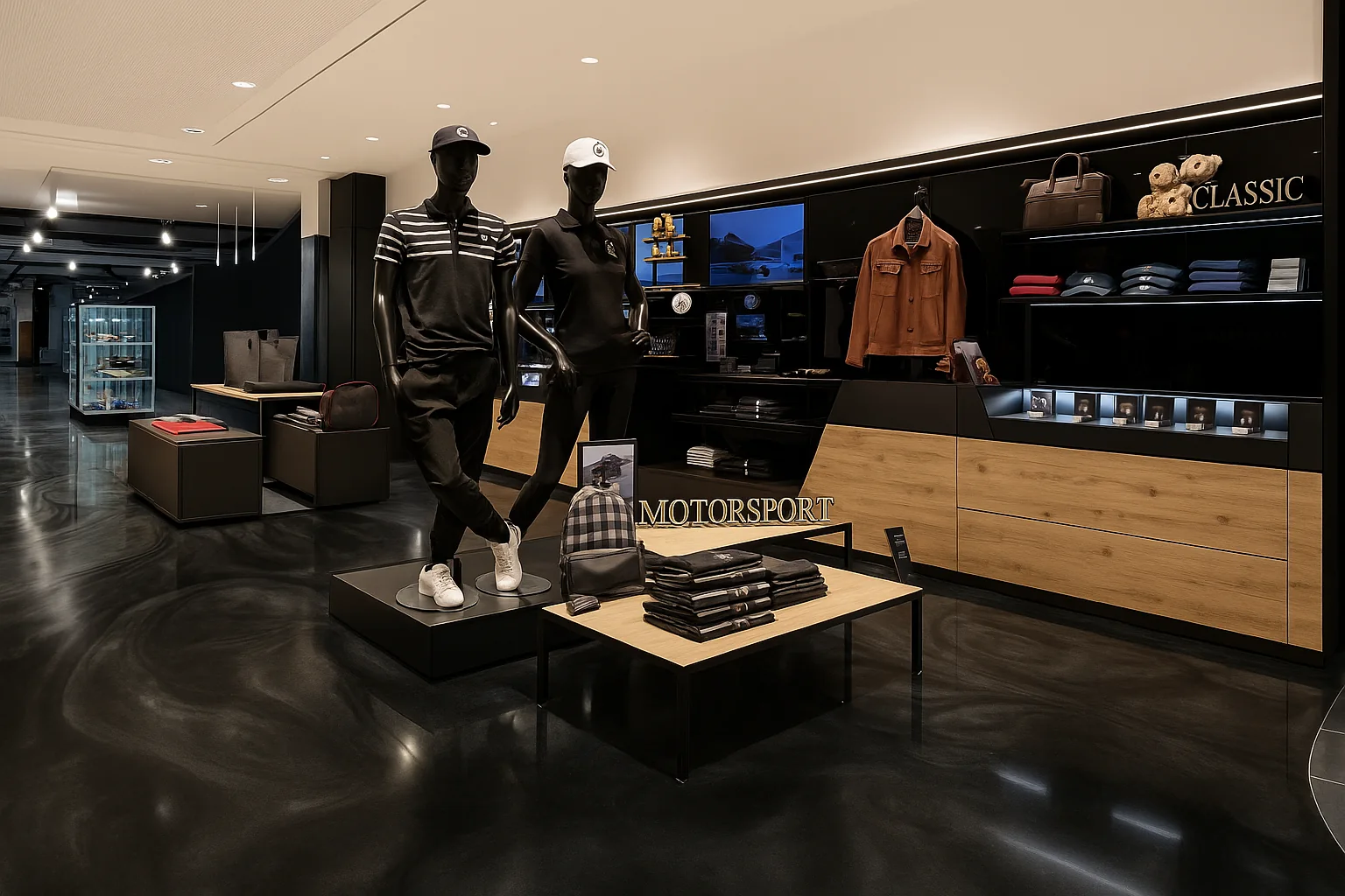 Luxury Retail Showroom - Gunmetal Metallic Epoxy by Epoxy Plus Pro